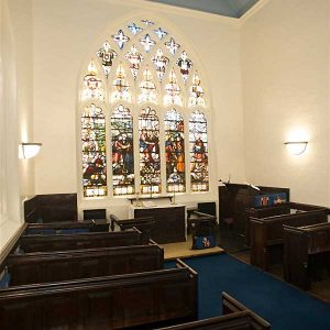 Stained-glass window in a church